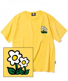 DOUBLE FLOWER LOGO 티셔츠 - 옐로우