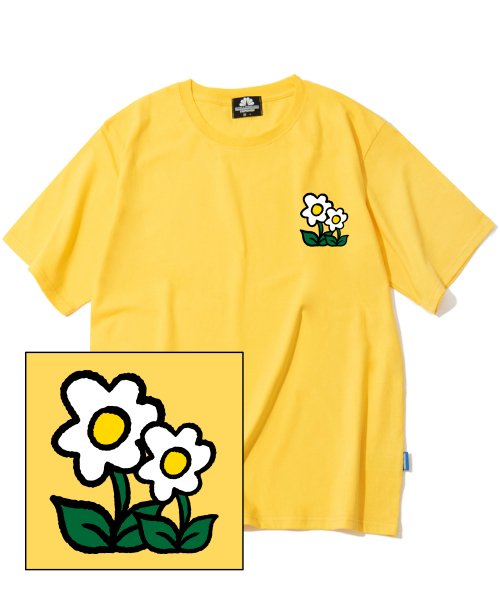 Musinsa Tripshion Double Flower Logo T Shirt Yellow