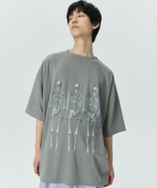Edition1. 아나토미 빈티지 프린트 오버핏 반팔 티셔츠 (탄베이지)