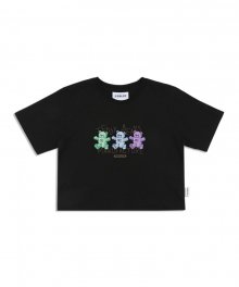 [16수] Manufacture of teddy 크롭 반팔 티셔츠 ACR406 (블랙)