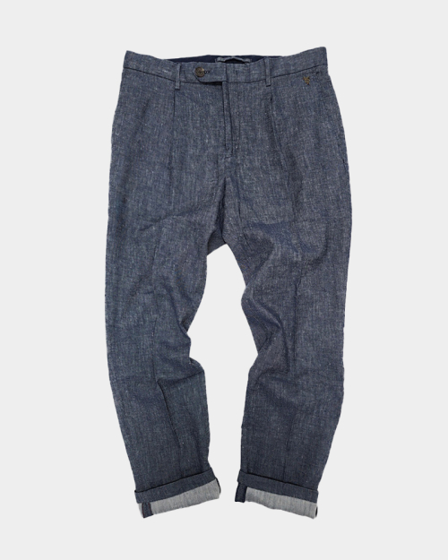 Denim Effect льняные брюки — Navy