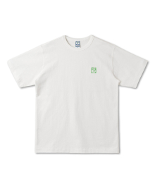 헤비웨이트 레귤러 핏 스몰 로고 티셔츠 오프 화이트