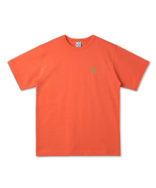 헤비웨이트 레귤러 핏 스몰 로고 티셔츠 오렌지