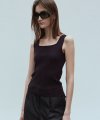 SQUARE NECK KNIT SLEEVELESS_CHARCOAL