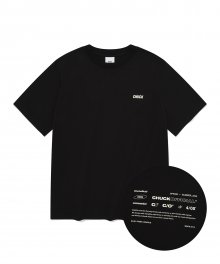 로고 레이블 반팔 티셔츠 (블랙)