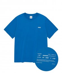 로고 레이블 반팔 티셔츠 (아쿠아 블루)