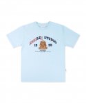 엠블러(AMBLER) PUPPY DOLL 오버핏 반팔 티셔츠 AS1027 (블루)