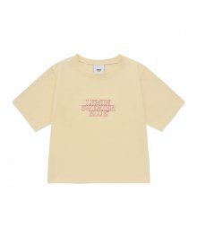 LSB 스티치 레귤러핏 반팔 티셔츠 (크림 옐로우)