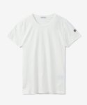 몽클레어(MONCLER) 여성 숄더 로고 패치 반소매 티셔츠 - 화이트 / H10938C73200V8058033