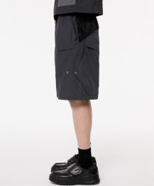 Obtuse Triangle Flap Shorts (FU-227_Black)