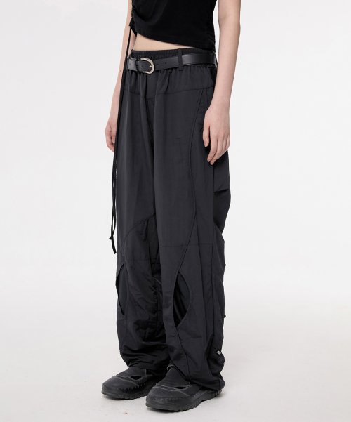 MUSINSA | FLAREUP E94 Cut-out Layered Pants (FU-228_Black)