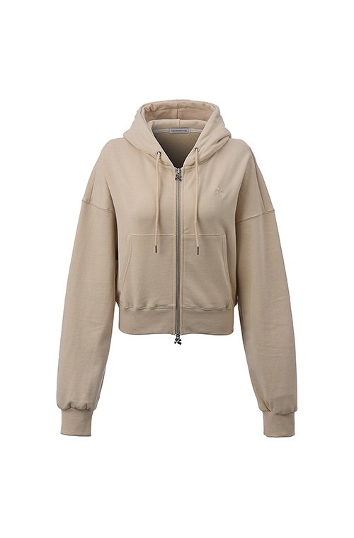 MUSINSA | KANG SISTER Training 2way Zip-up Hoodie - Beige