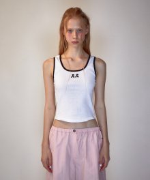 RR LOGO SHORT TANK TOP WHITE