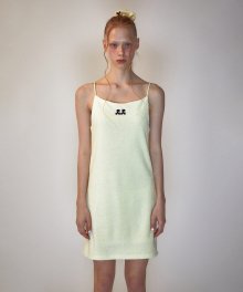 RR LOGO TERRY MINI DRESS LIGHT YELLOW