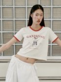 가니송(GANISONG) 토 슈즈 로고 티셔츠_레드