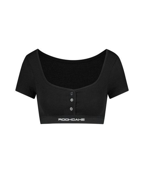 MUSINSA | ROCKCAKE San Serif Modern Cotton Half Sleeve Bra - Black