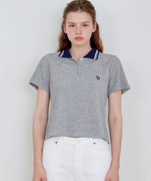 TERRY COLLAR T SHIRT GREY