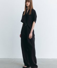 pocket belted jumpsuit (black)