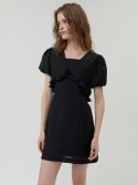 오앨(OUEL) ROSE CORSAGE TOP & MINI DRESS SET_BLACK