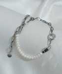 트레쥬(TREAJU) Clip surgical chain pearl necklace