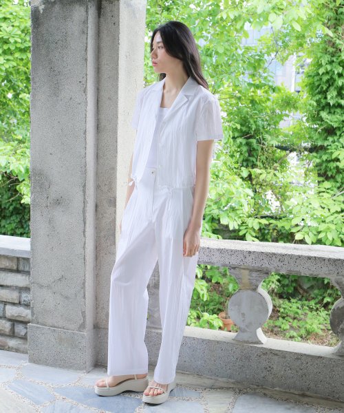 SUMMER TUCK PANTS WHITE