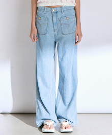 POCKET WIDE DENIM PANTS_LIGHT BLUE