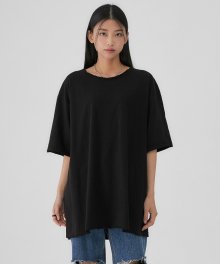 빈티지 데미지 오버핏 티셔츠 블랙