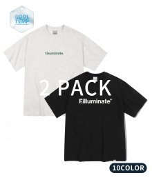 [패키지]오버핏 솔리드 로고 + 베이직 로고 티셔츠 2PACK