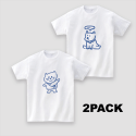 어썸어스(AWESOMEUS) [1+1 ] SMILE CAT 시리즈 반팔 티셔츠 화이트