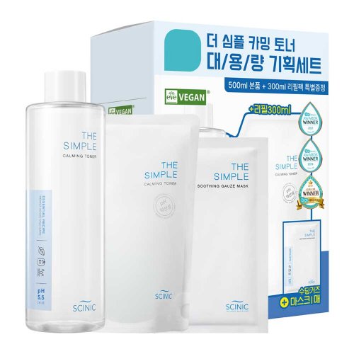 싸이닉(SCINIC) 더 심플 카밍 토너 500ml+300ml 리필 기획세트 - 후기 | 무신사