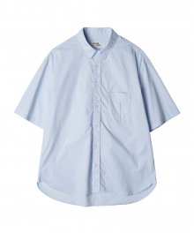 Shirring Half Shirt Light Blue