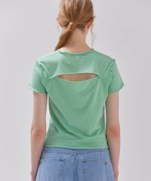 Metallic Cropped T-shirt in Mint VW3ME266-31