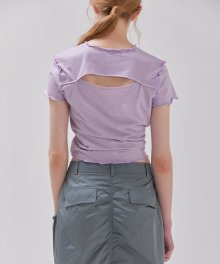 Metallic Cropped T-shirt in Purple VW3ME266-82