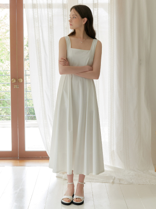 리엘(RE L) Sheer pintuck dress (white)