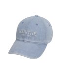 마리떼(MARITHÉ) DENIM WASHING LOGO BALL CAP light blue