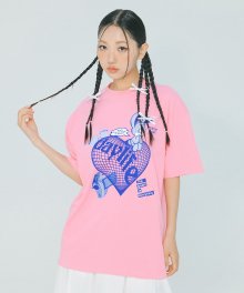 하트 데이니 하프 티셔츠 (핑크)
