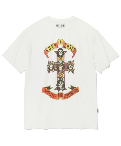 [VIVASTUDIO] GUNS N' ROSES TEE★韓国の人気★関税/送料込 비바스튜디오(VIVASTUDIO) GUNS N ROSES TEE [OFF WHITE