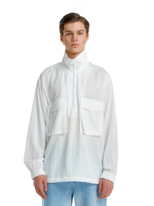 TWO POCKET ANORAK JUMPER WHITE
