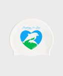 딜라잇풀(DELIGHTPOOL) Dolphin Heart Swim Cap - White