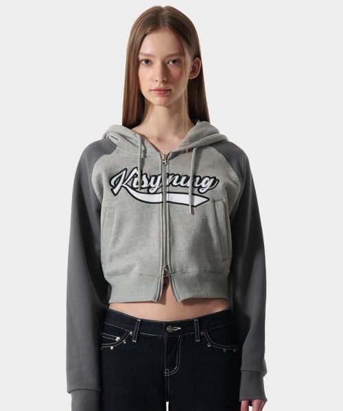 kisyning patch hood zip up