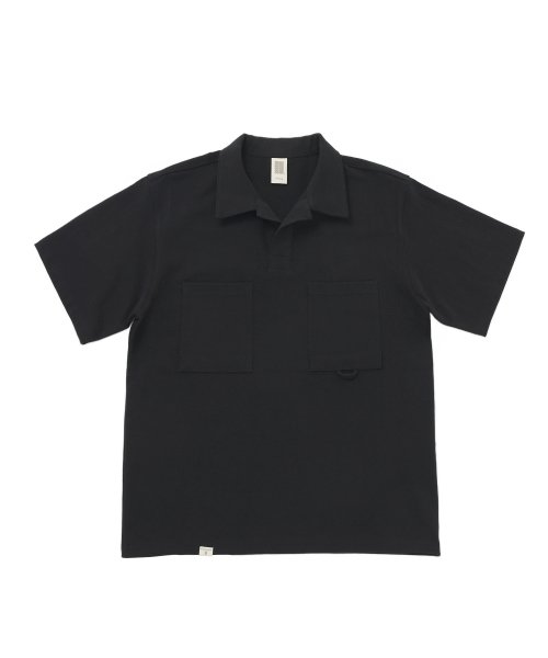 N BT POCKET 1 2 COLLAR TEE Black
