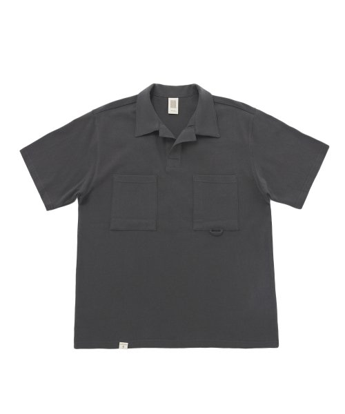 N BT POCKET 1 2 COLLAR TEE Charcoal