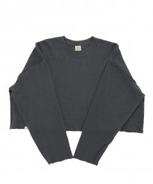 VINTAGE P. DYEING CUT-OUT CROP-TEE (Charcoal)