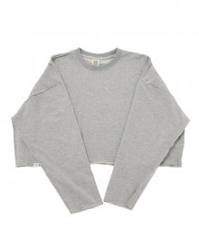 VINTAGE P. DYEING CUT-OUT CROP-TEE (Gray)