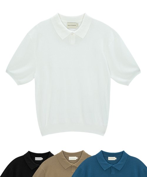 Linen collar half 1 2 knit off white