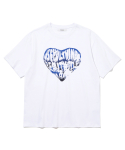 니티드(KNITTED) 빈티지 하트 티셔츠 WHITE-BLUE