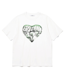 빈티지 하트 티셔츠 WHITE-GREEN