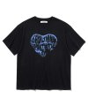 빈티지 하트 티셔츠 BLACK-BLUE