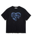 니티드(KNITTED) 빈티지 하트 티셔츠 BLACK-BLUE