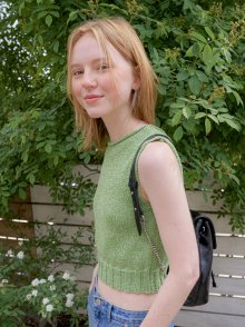 garden knit sleeveless - green